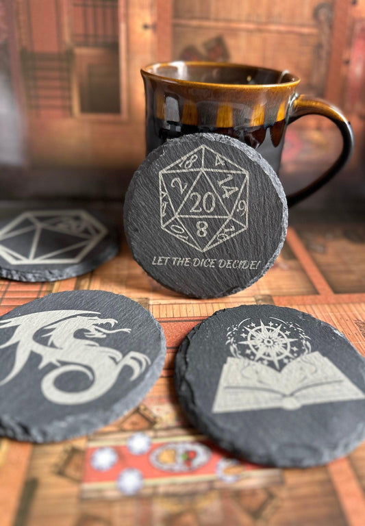 RPG-themed Slate Coasters