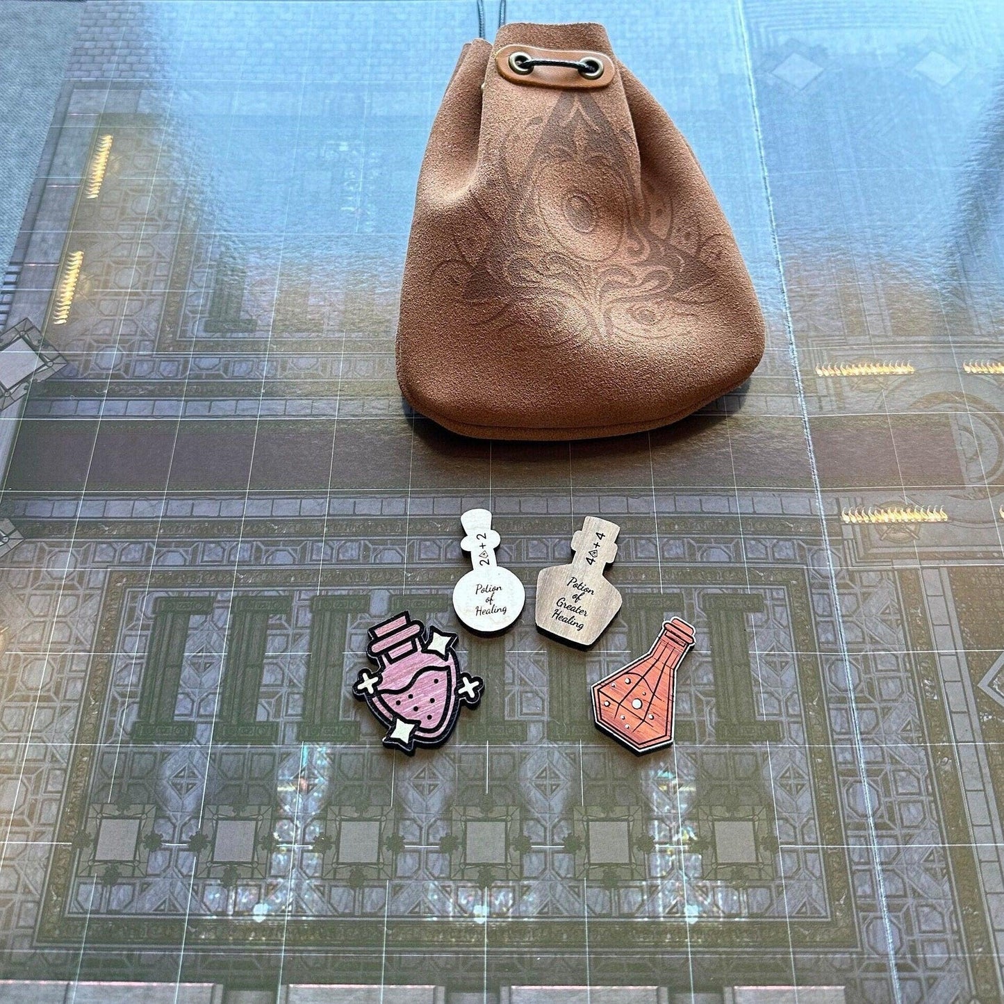 Enchanted Tokens: Wooden RPG Game Items